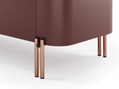 Vitrina de diseño con tapa de mármol y base en acero - GUADUA