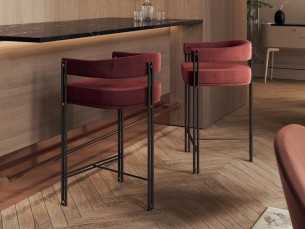 Tabouret design avec structure en métal - GUADUA