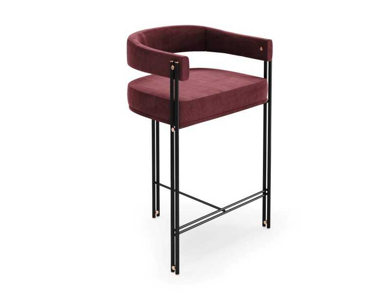 Tabouret design avec structure en métal - GUADUA