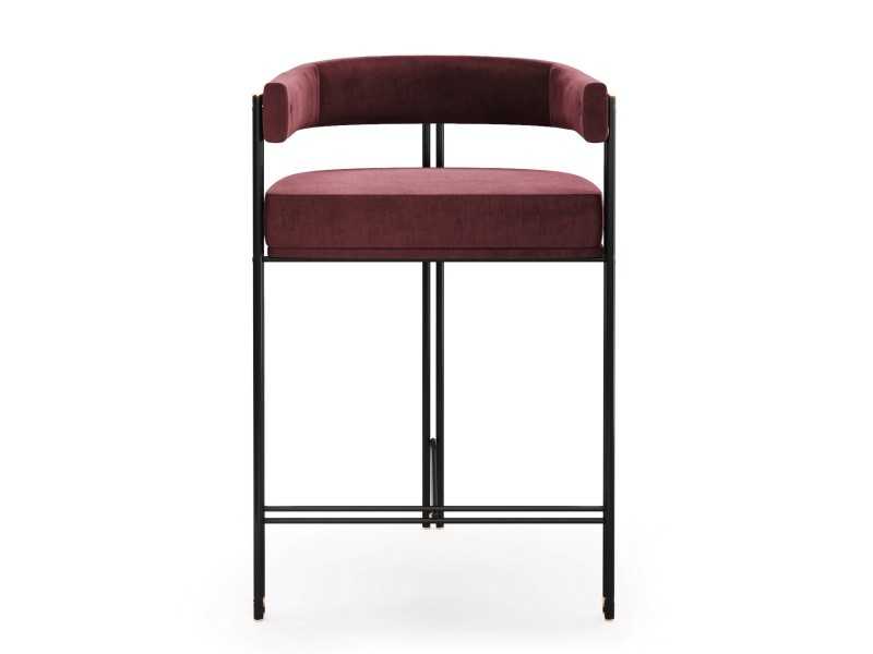 Designer stool with metal structure - GUADUA