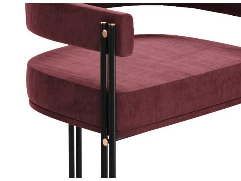 Designer stool with metal structure - GUADUA