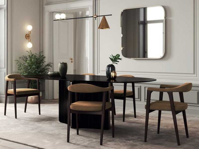 Mesa de comedor ovalada de diseño - YIBUTI