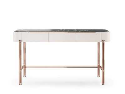Designer console with marble top and steel base - GUADUA