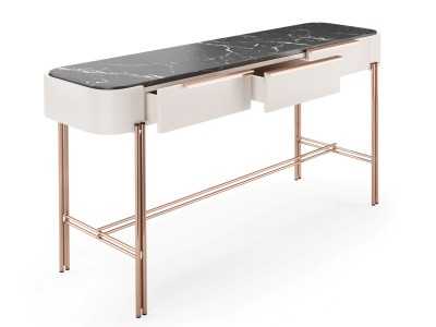 Designer console with marble top and steel base - GUADUA
