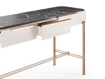 Designer console with marble top and steel base - GUADUA