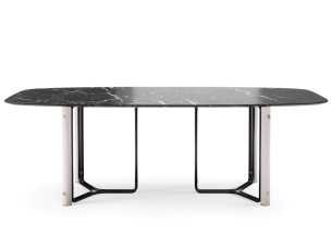Dining table with marble top and steel structure - GUADUA 2