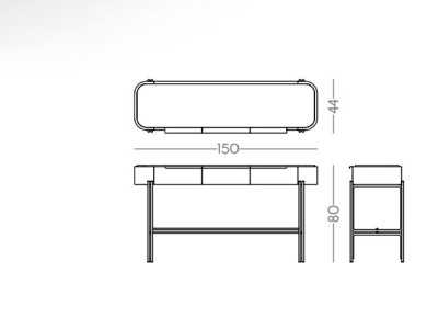 Designer console with marble top and steel base - GUADUA