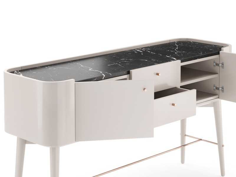 Designer console with marble top - AYESHA