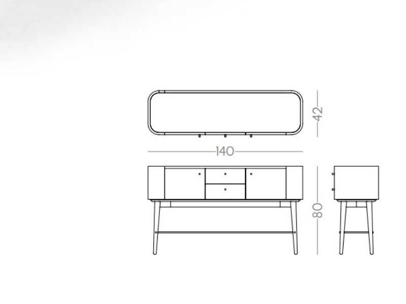 Designer console with marble top - AYESHA