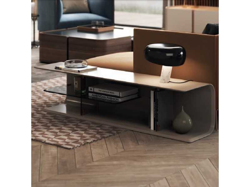 Console basse derrière canapé en bois laqué - DUAA