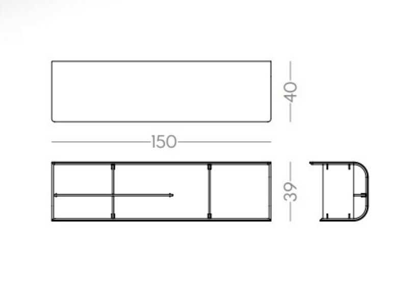 Low console behind sofa in lacquered wood - DUAA