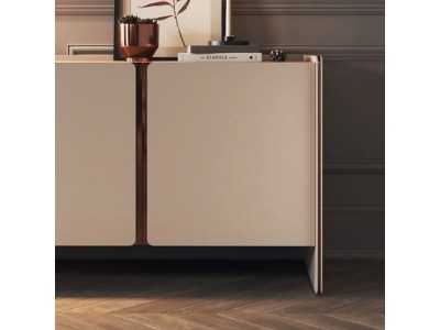 Designer sideboard with marble top and steel details - YIBUTI