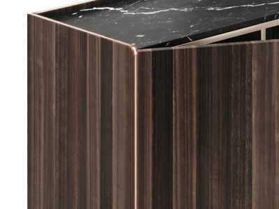 Designer sideboard with marble top and steel details - YIBUTI