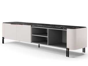 Mueble T.V de diseño con tapa de mármol y bases en acero - GUADUA 2
