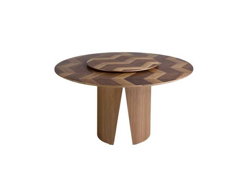 Round dining table with rotating center - AMOS