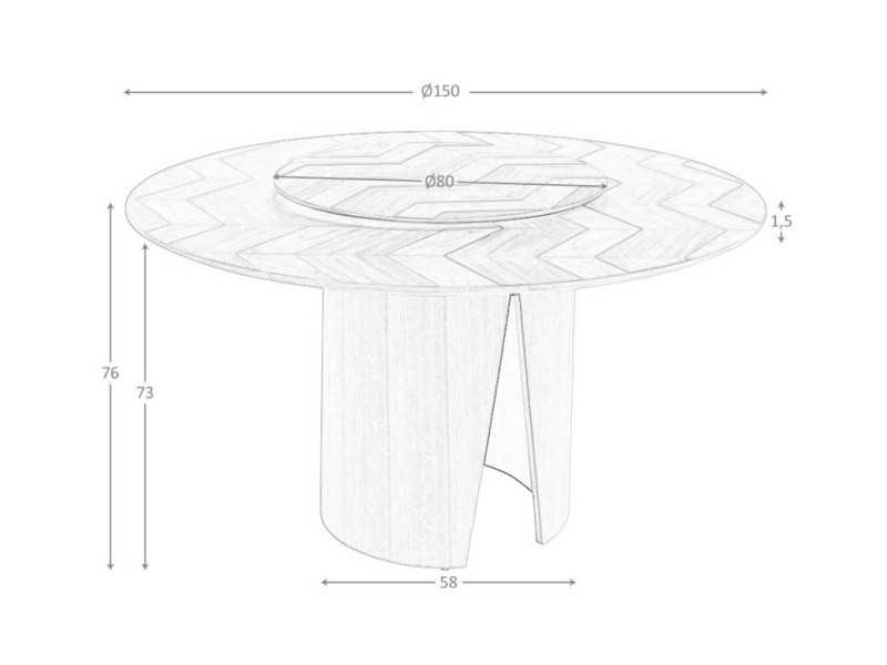 Round dining table with rotating center - AMOS