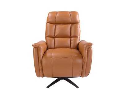 Fauteuil pivotant avec système de relaxation électrique tapissé de cuir véritable - TARENTO Fauteuil pivotant avec système de relaxation électrique tapissé de cuir véritable - TARENTO