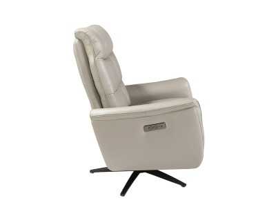 Sillón giratorio con sistema relax eléctrico tapizado en piel - TARENTO