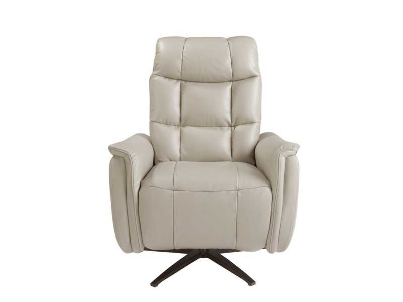 Sillón giratorio con sistema relax eléctrico tapizado en piel genuina - TARENTO G