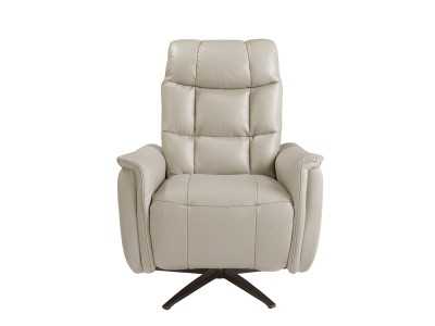 Sillón giratorio con sistema relax eléctrico tapizado en piel - TARENTO