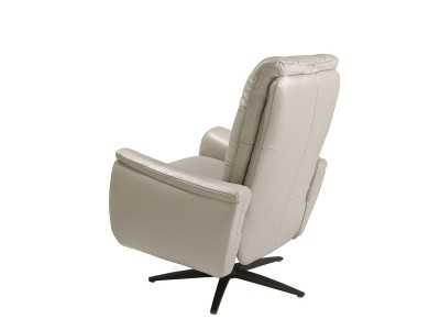 Sillón giratorio con sistema relax eléctrico tapizado en piel - TARENTO