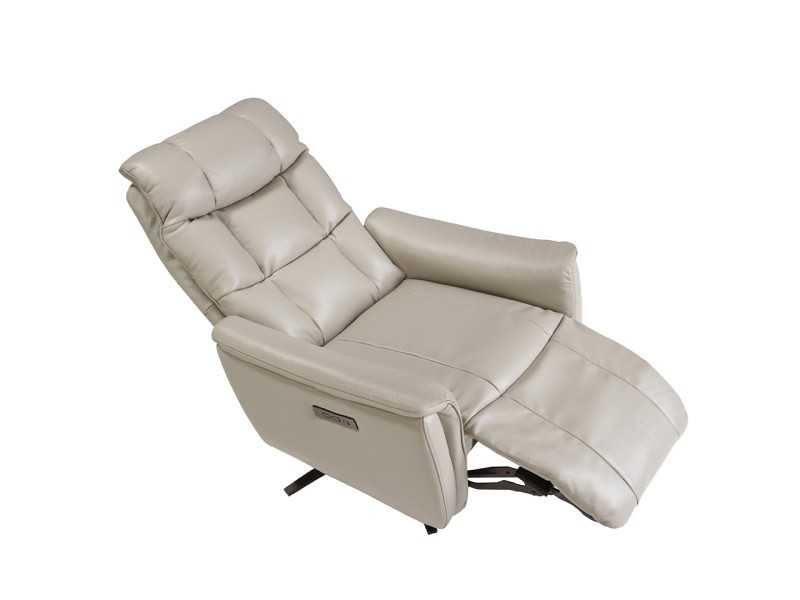 Sillón giratorio con sistema relax eléctrico tapizado en piel genuina - TARENTO G