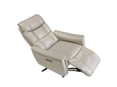 Sillón giratorio con sistema relax eléctrico tapizado en piel - TARENTO