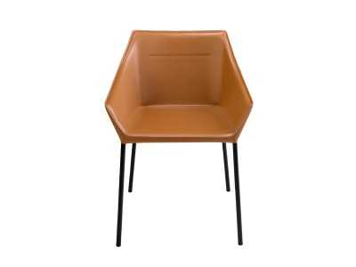 Designer chair with black lacquered stainless steel legs - AMOS