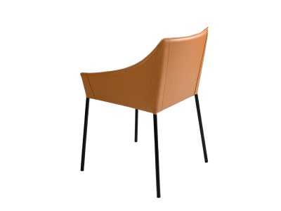 Designer chair with black lacquered stainless steel legs - AMOS