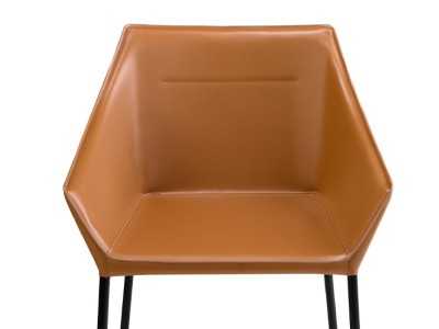 Designer chair with black lacquered stainless steel legs - AMOS
