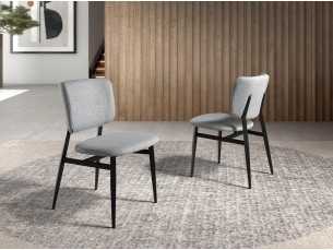 Designer chair with epoxy lacquered stainless steel structure - ANTONELLA