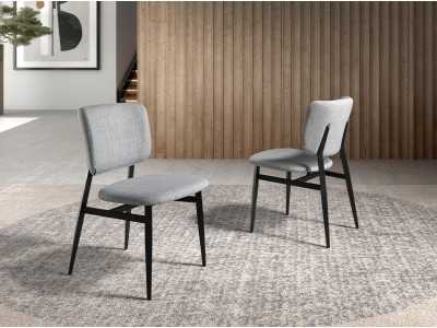 Designer chair with epoxy lacquered stainless steel structure - ANTONELLA