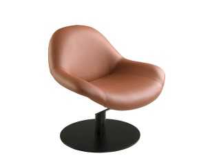 Swivel armchair with matte black lacquered stainless steel base - VOLARE 2