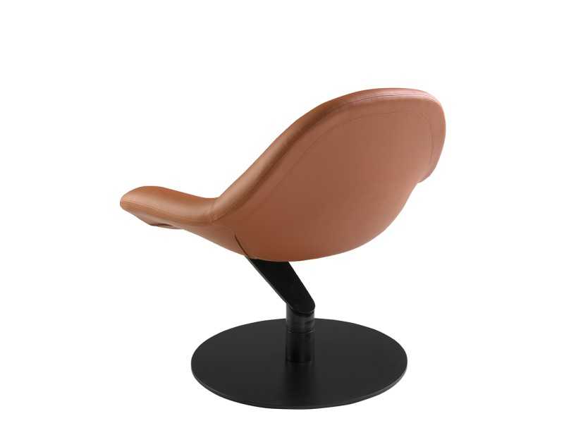 Sillón giratorio con base en acero inoxidable lacado negro mate - VOLARE