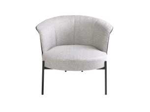 Upholstered designer armchair with steel structure - MATTIA 2