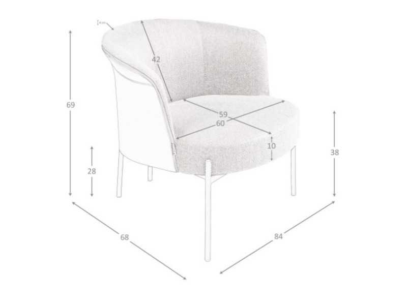 Sillón de diseño tapizado con estructura en acero - MATTIA