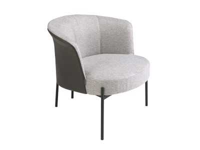 Fauteuil design tapissé avec structure en acier - MATTIA