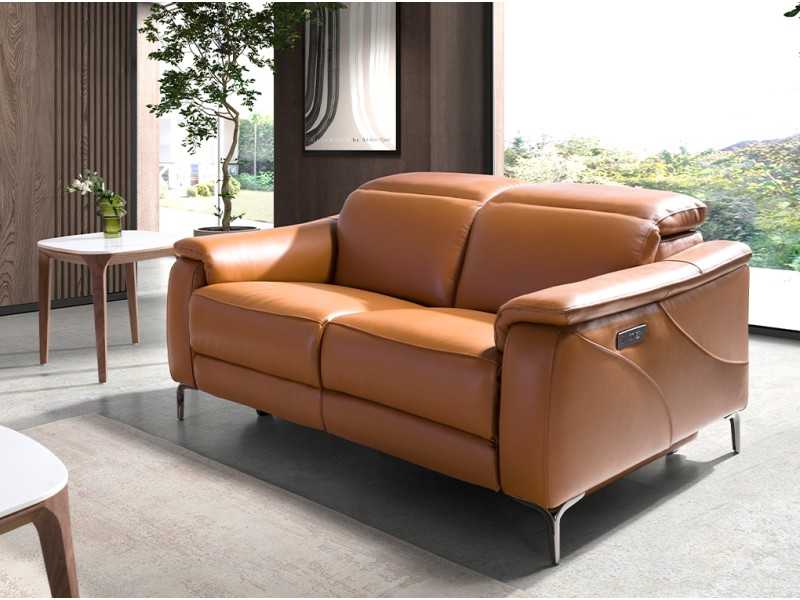 Relax sofa upholstered in leather - TARENTO