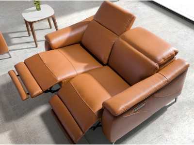 Relax sofa upholstered in leather - TARENTO