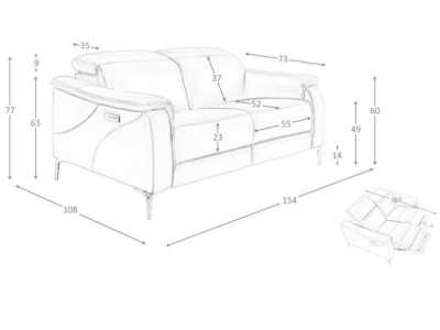 Relax sofa upholstered in leather - TARENTO