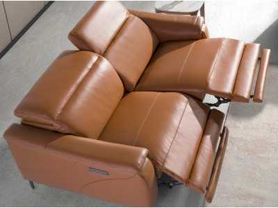 Relax sofa upholstered in leather - TARENTO