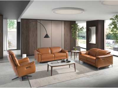 Relax sofa upholstered in leather - TARENTO