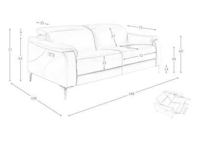 Relax sofa upholstered in leather - TARENTO