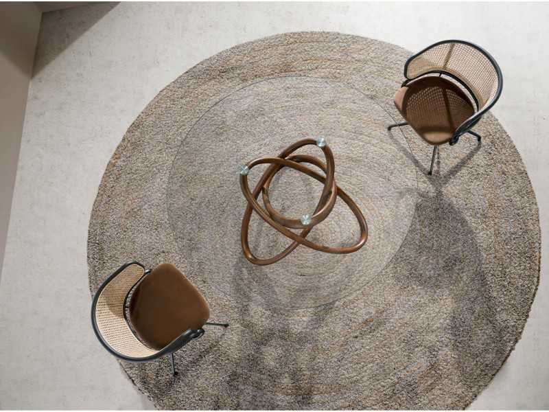 Mesa de comedor redonda con base en madera maciza - CESARE REDONDA