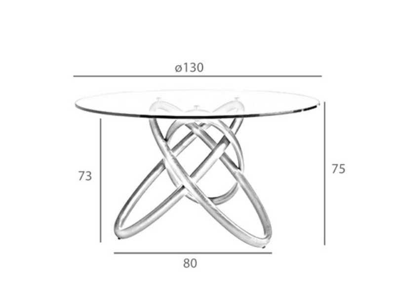 Mesa de comedor redonda con base en madera maciza - CESARE REDONDA