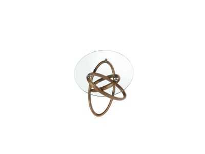 Round side table with solid wood base - CESARE Round side table with solid wood base - CESARE