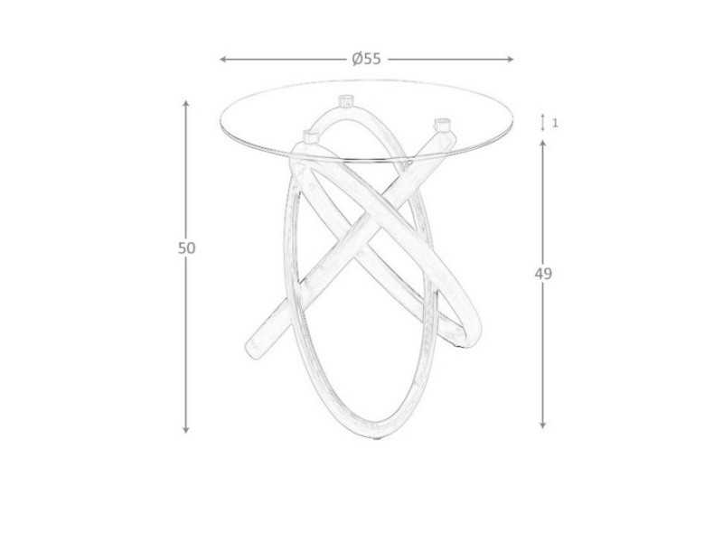 Mesa auxiliar redonda con base en madera maciza - CESARE