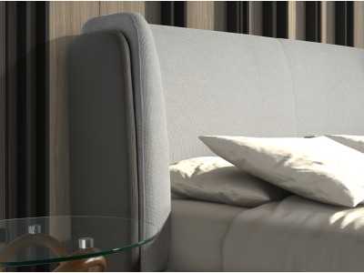 Complete upholstered bed with stainless steel bases - CESARE