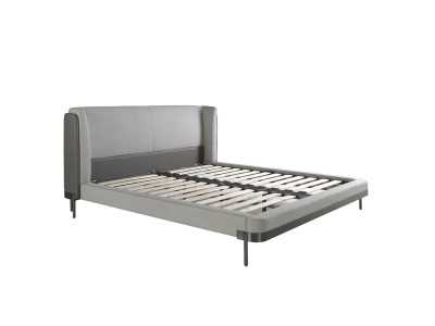 Complete upholstered bed with stainless steel bases - CESARE