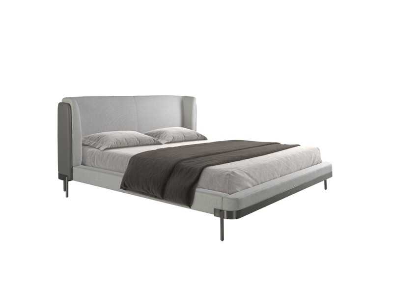 Complete upholstered bed with stainless steel bases - CESARE